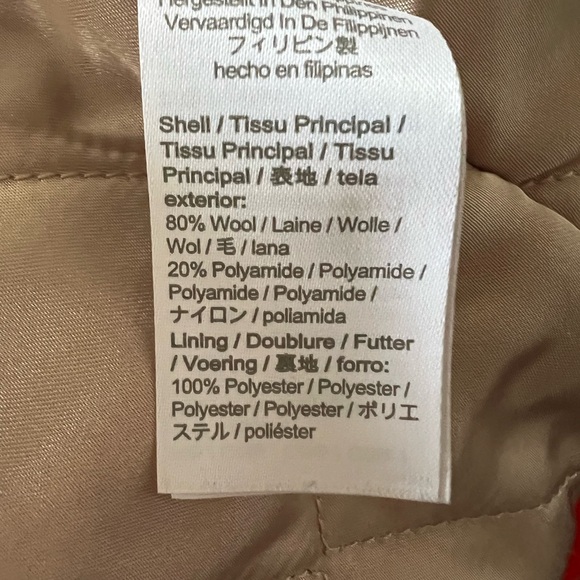 J. Crew Italian Stadium Cloth wool blend red coat, size 6 - Picture 6 of 7